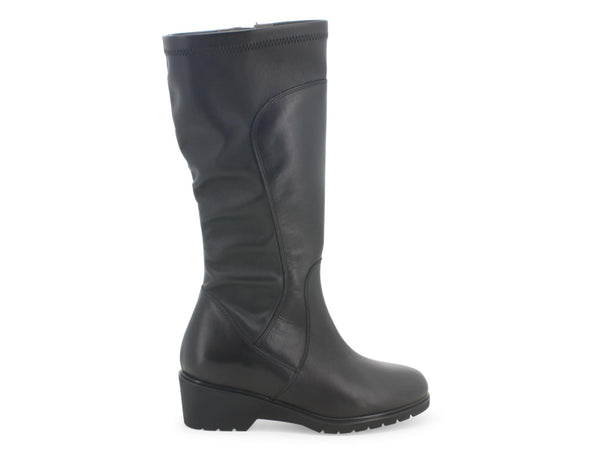 Melluso donna stivali tessuto elasticizzato e pelle nera R35606-217053